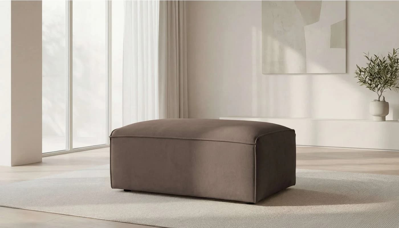 OTTO home Polsterhocker Mittell Chenille Braun - Bild 2