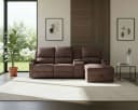 OTTO home Ecksofa NAPORI Microfaser Relaxfunktion L-Form dunkelbraun Bild 1