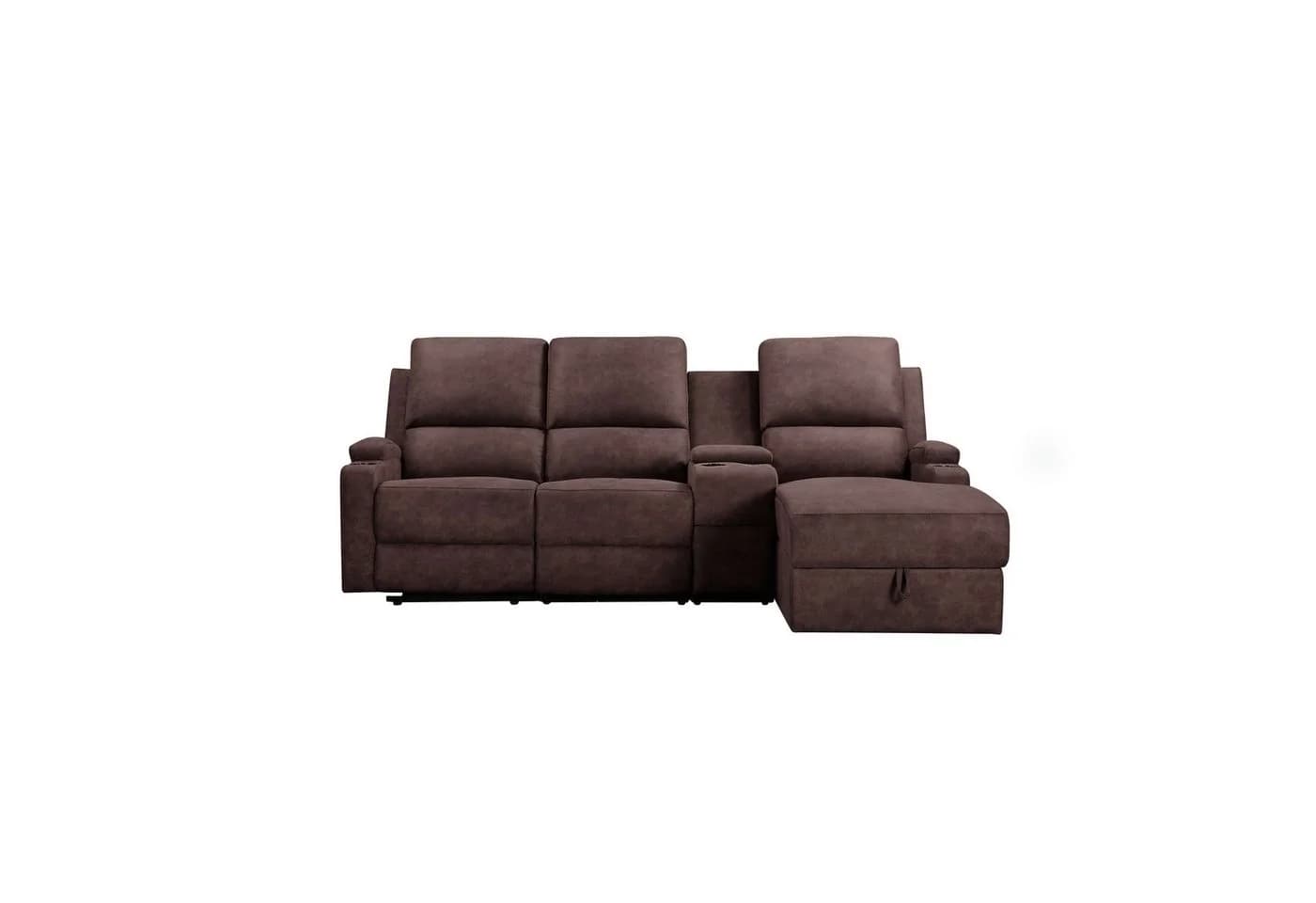 OTTO home Ecksofa NAPORI Microfaser Relaxfunktion L-Form dunkelbraun - Bild 3