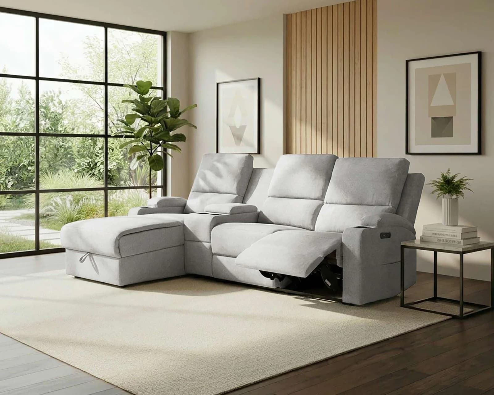 Ecksofa OTTO HOME NAPORI Relaxfunktion hellgrau
