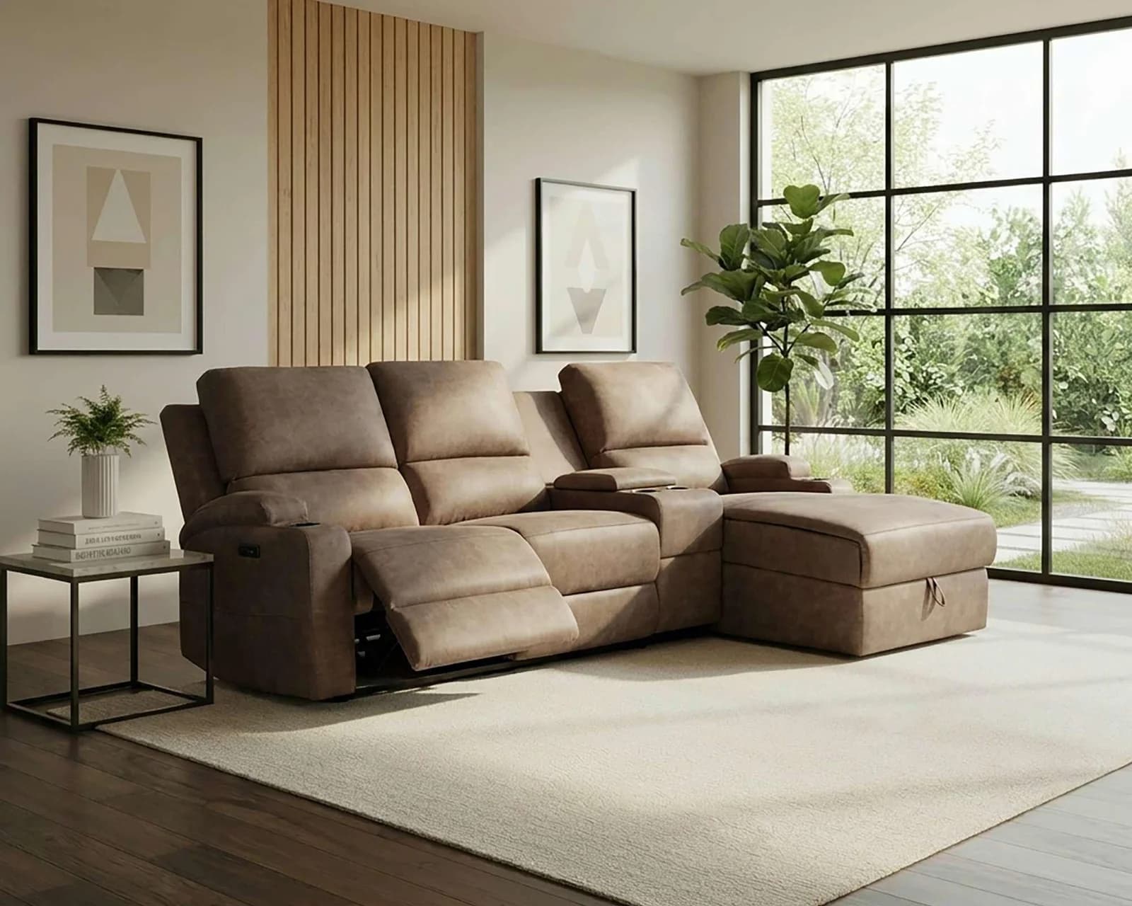 OTTO HOME NAPORI Ecksofa Relaxfunktion taupe Microfaser L-Form