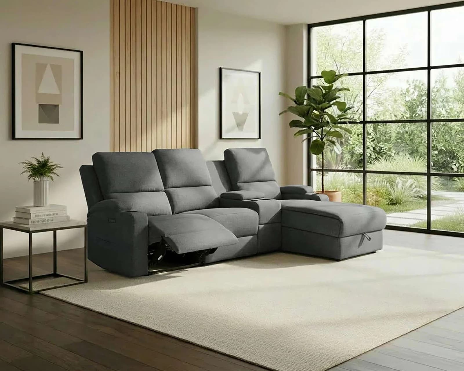 OTTO HOME Ecksofa NAPORI 3er Kinosessel anthrazit Relaxfunktion
