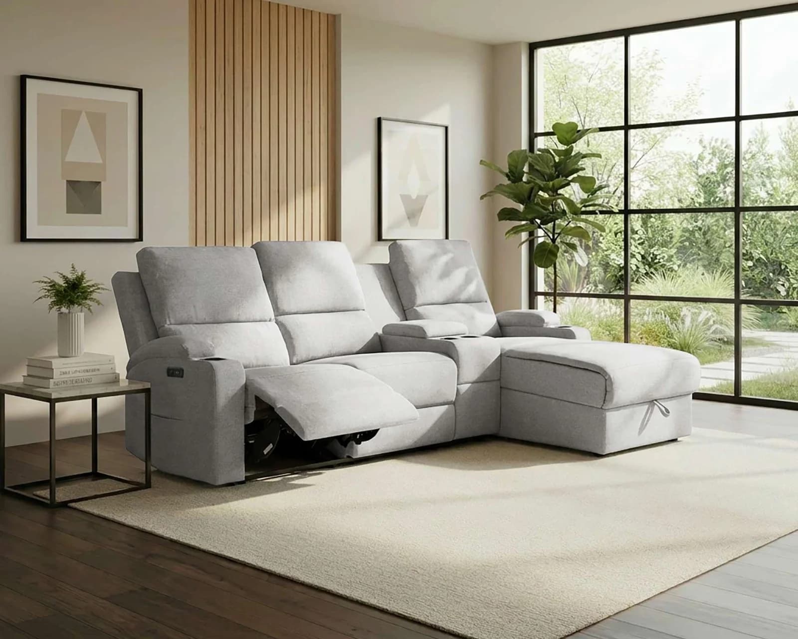 OTTO HOME Ecksofa NAPORI Relaxfunktion hellgrau