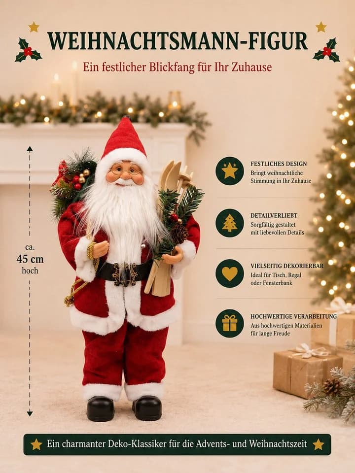 OTTO home Weihnachtsmann Dekoration klassisch mit Sack und Geschenken