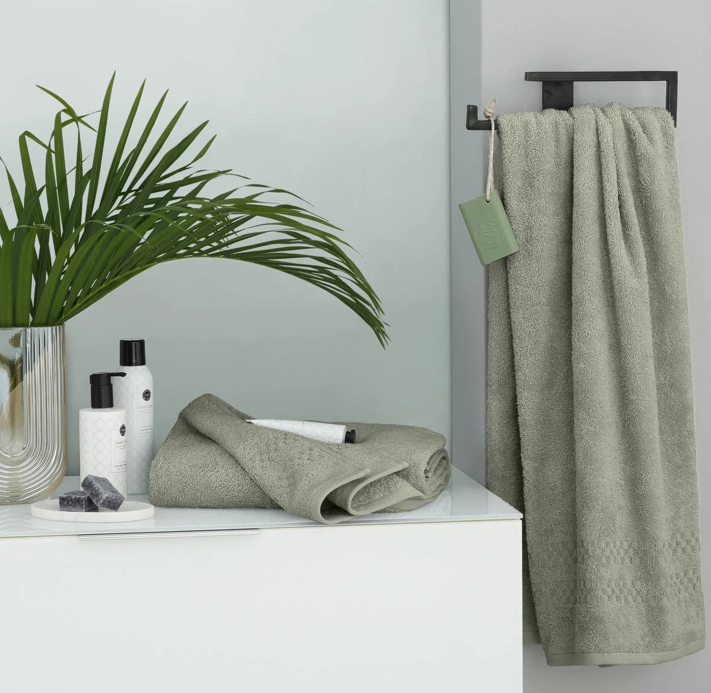 OTTO home Duschtücher Regona 70x140cm 500g/m² Grün Frottier Set 2tlg