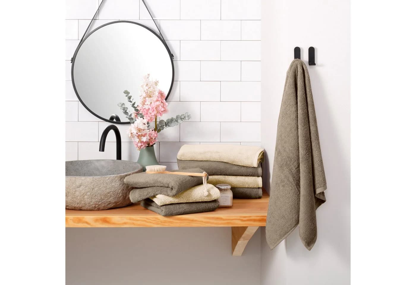 OTTO home Handtuch Set Merida 8-tlg. Beige Frottier Baumwolle