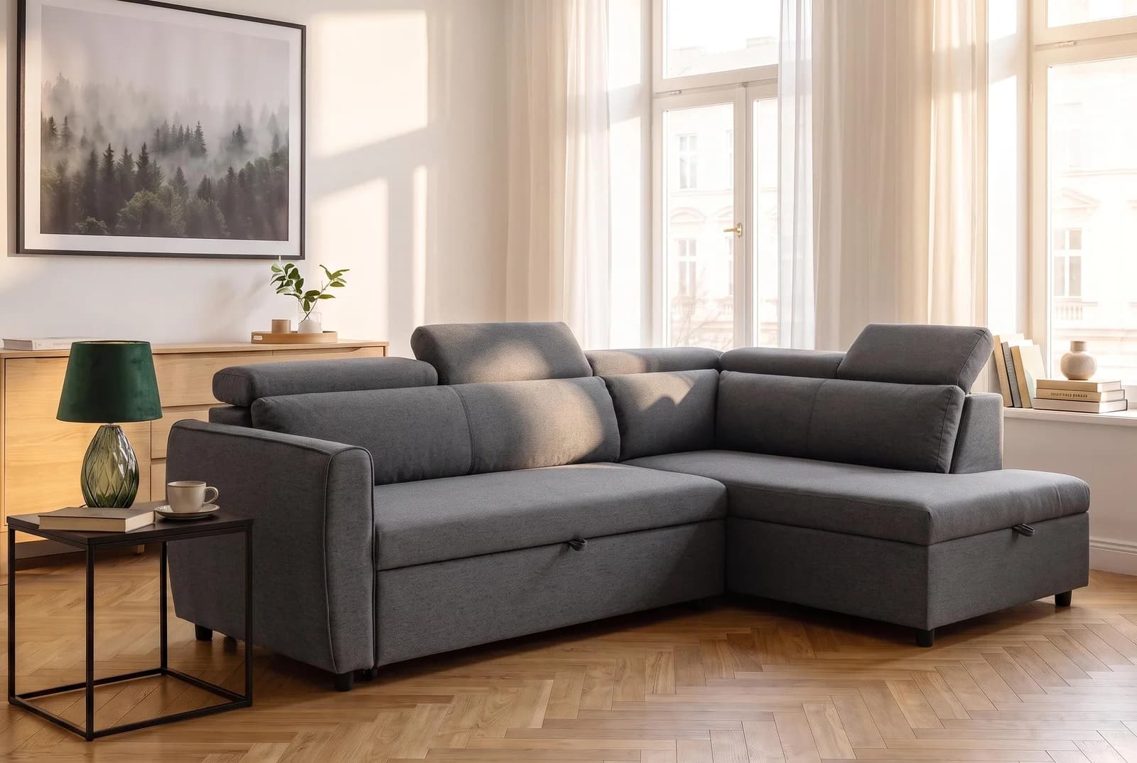 OTTO HOME KALLEA Ecksofa Schlafsofa L-Form mit Bettkasten Anthrazit