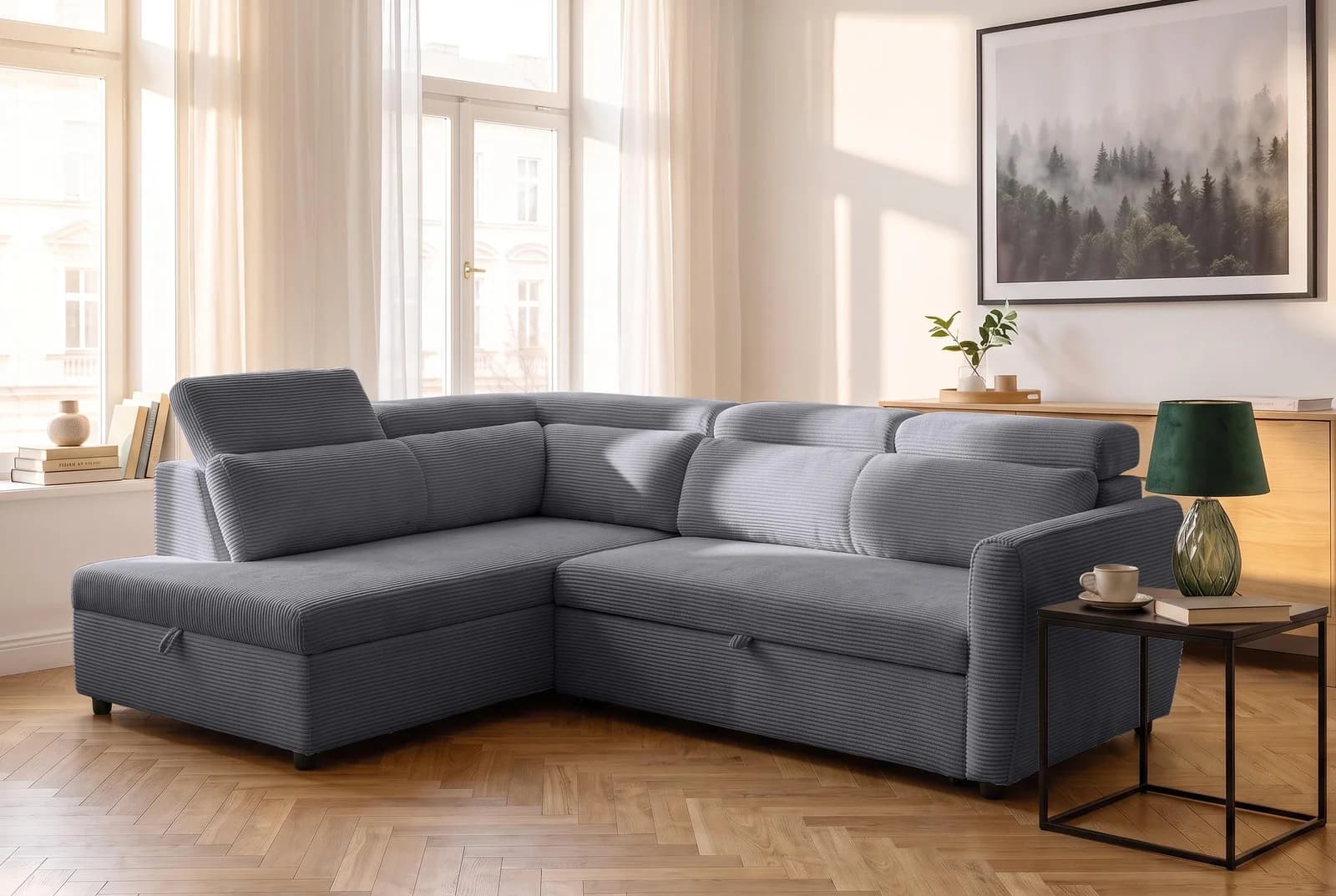 OTTO HOME Schlafsofa KALLEA Ecksofa L-Form anthrazit mit Schlaffunktion