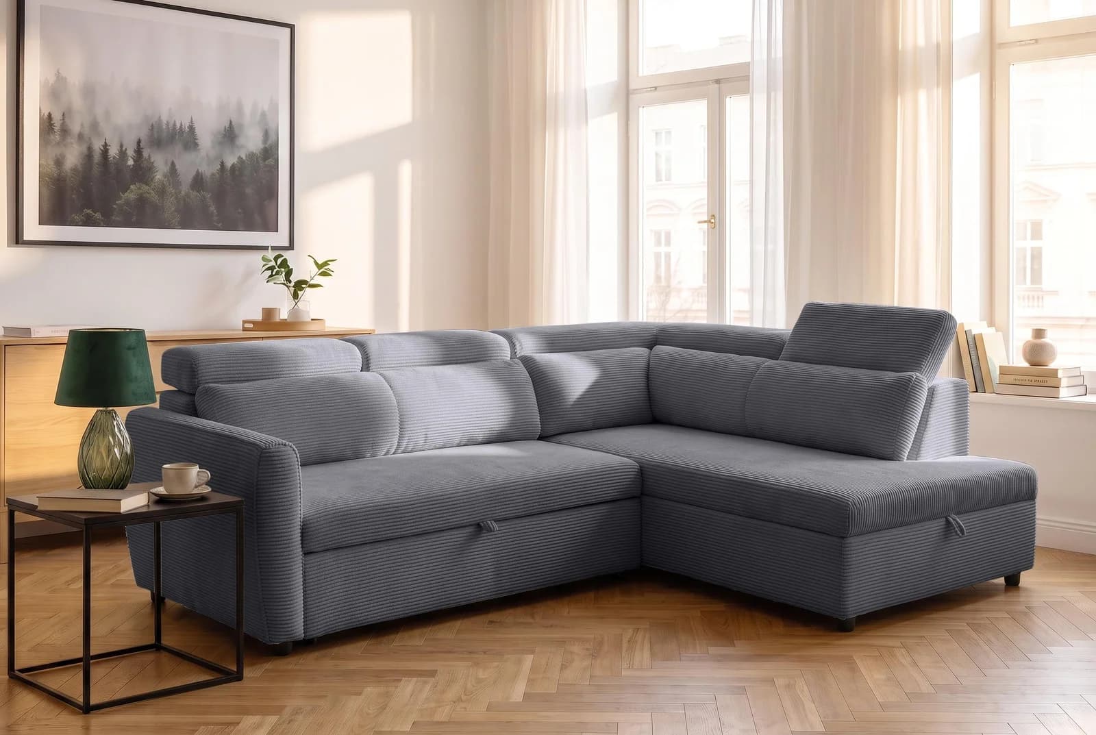 OTTO HOME Schlafsofa KALLEA Ecksofa L-Form Anthrazit mit Schlaffunktion