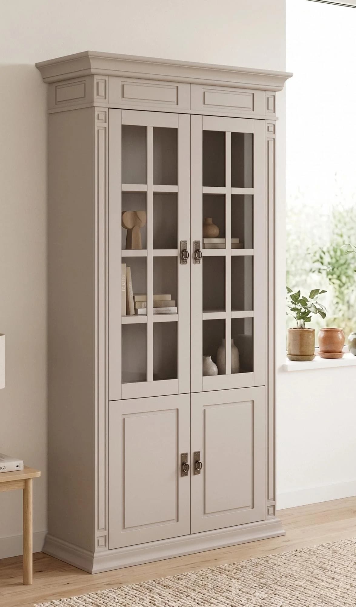 OTTO HOME Vitrine Vinales Beige Massivholz Kiefer