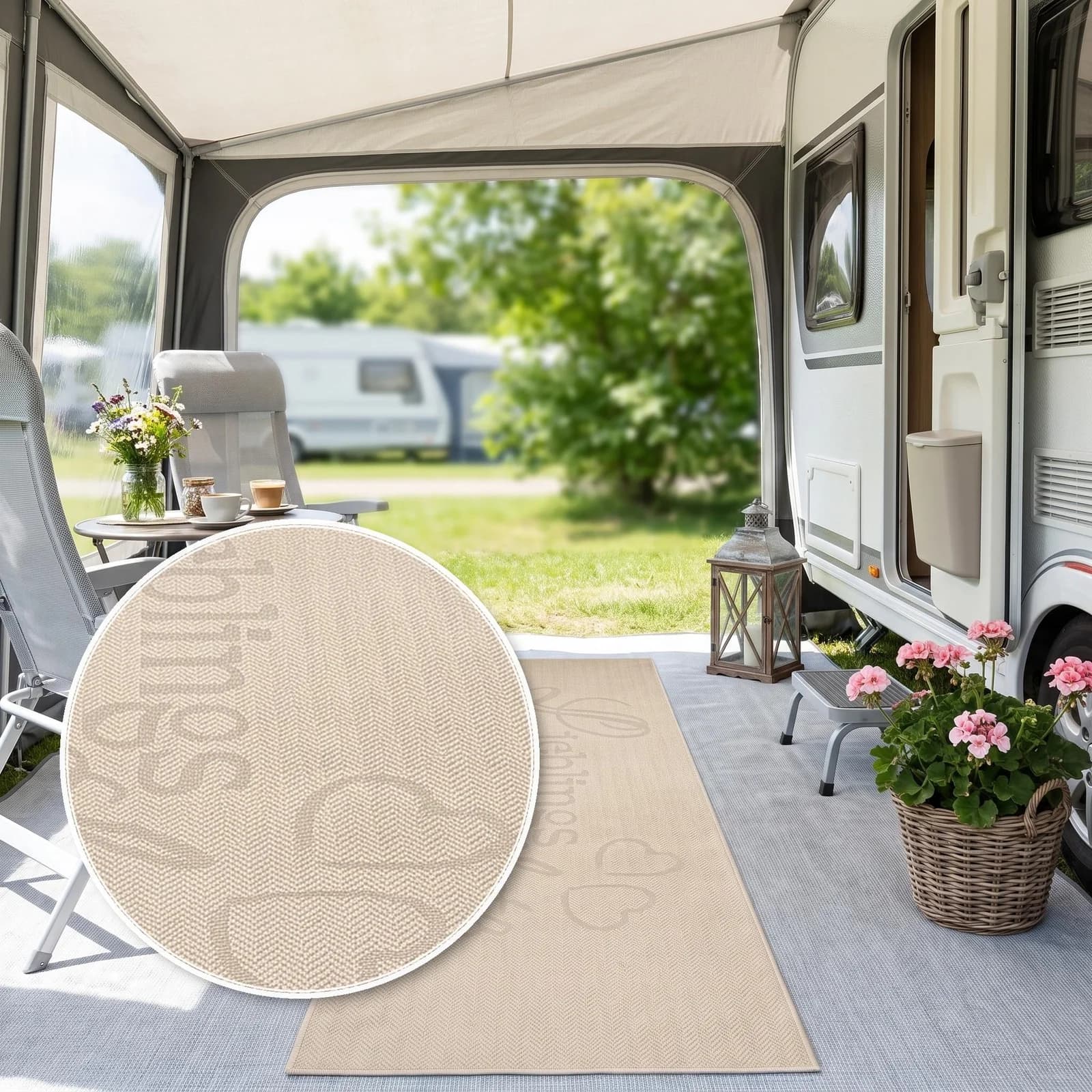 OTTO HOME Läufer "Lieblingsplatz" Beige mit Schriftzug In- & Outdoor