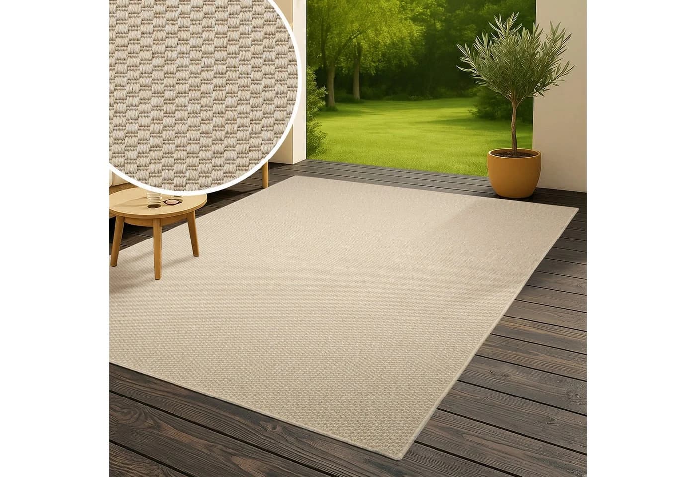 OTTO home Teppich Venedig Beige Sisal-Optik In- & Outdoor - Bild 2