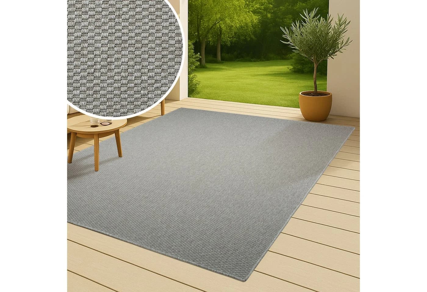 OTTO home Teppich Venedig Grau Sisal-Optik In- & Outdoor - Bild 2