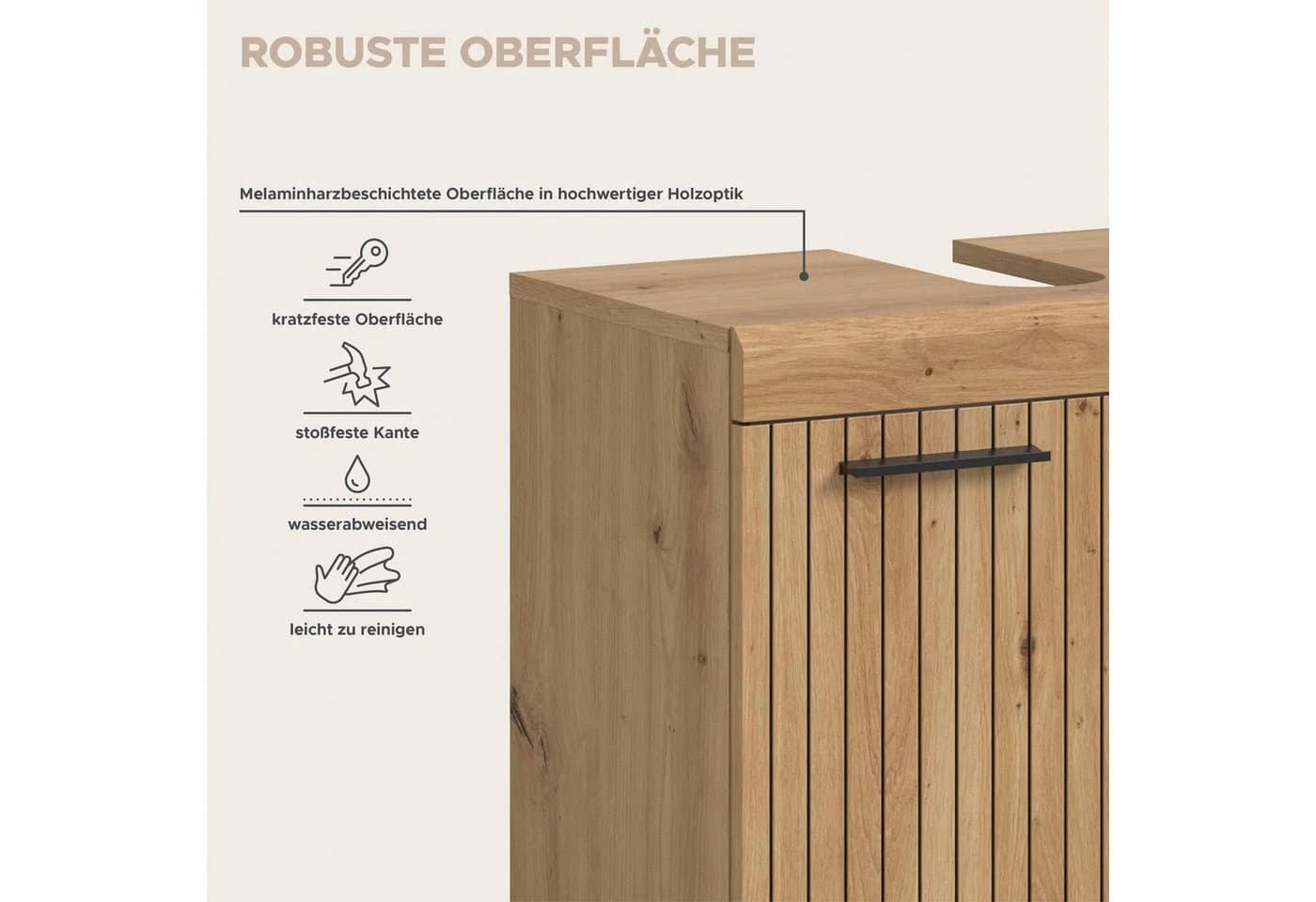 welltime Waschbeckenunterschrank SIENA 60cm mit 2 Türen oder Schubladen - Bild 4