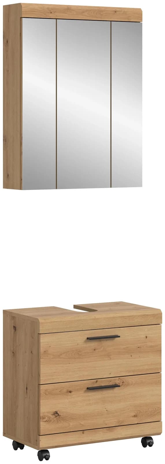 WELLTIME Badmöbel-Set SIENA 2-tlg. mit Spiegelschrank & Unterschrank