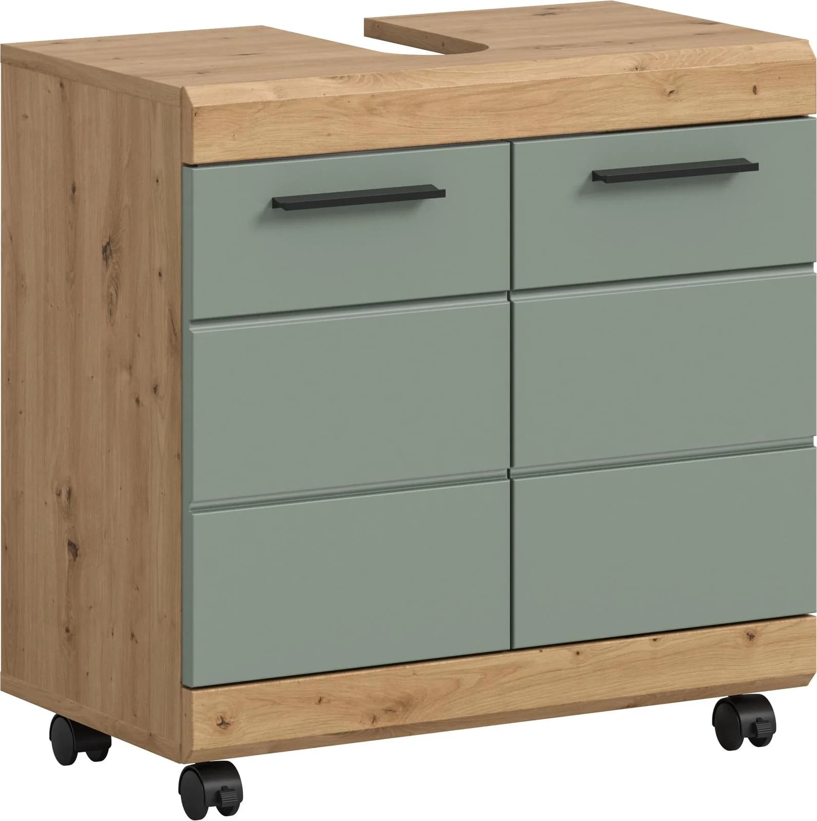 WELLTIME SIENA Waschbeckenunterschrank 60cm Salbei Holzwerkstoff