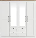 OTTO home Kleiderschrank Büsum 4 Türen Spiegel Holz Bild 4