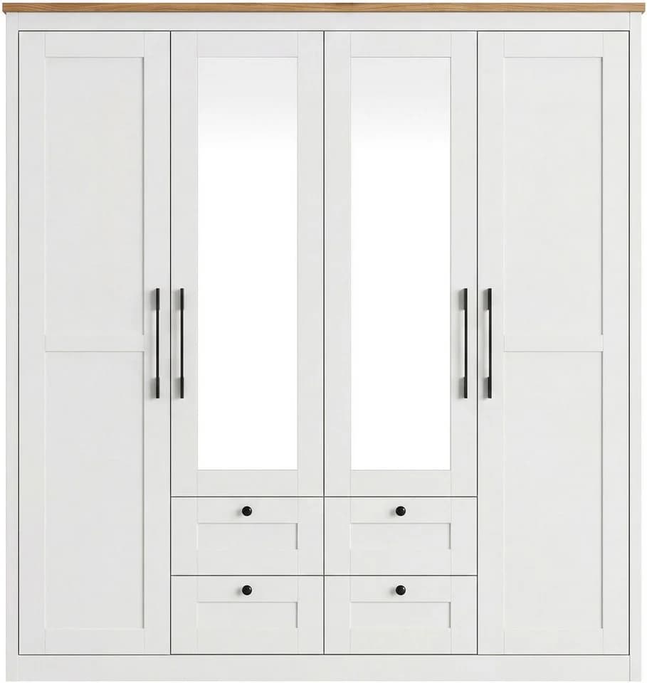 OTTO home Kleiderschrank Büsum 4 Türen Spiegel Holz - Bild 4