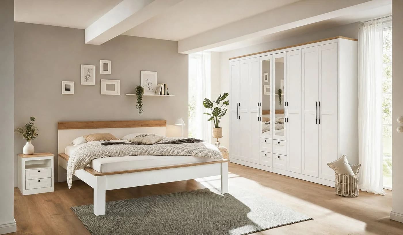 OTTO home Kleiderschrank Büsum 8 Türen Spiegel Landhaus Design
