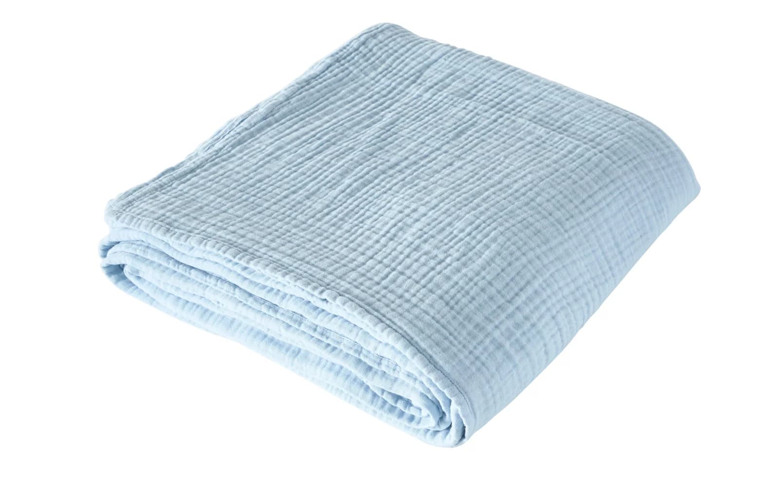 LeGer Home by Lena Gercke Wohndecke HEVIN Blau Baumwolle