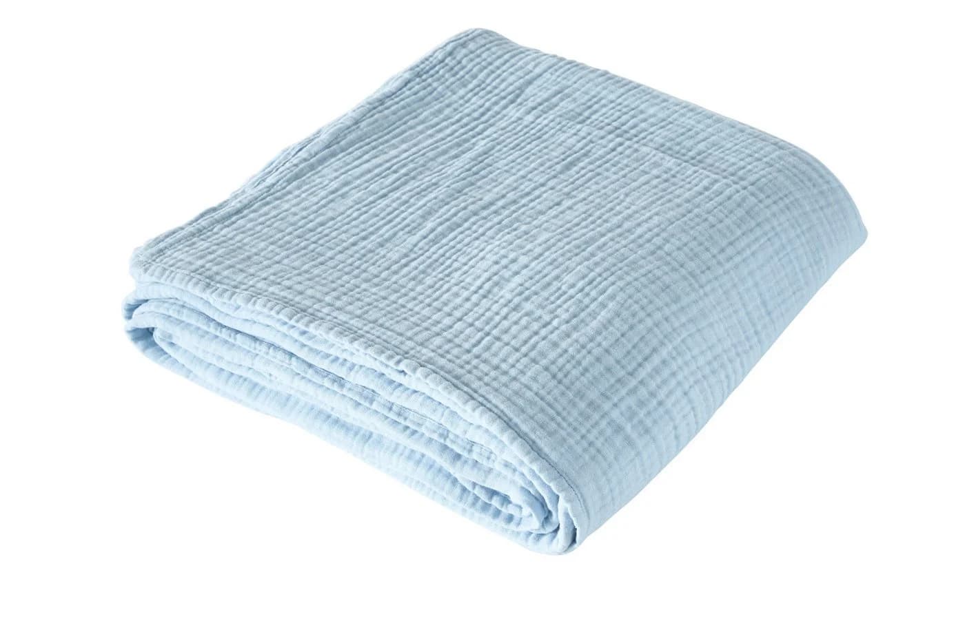LeGer Home Wohndecke HEVIN Baumwolle Crinkle-Effekt Blau - Bild 2