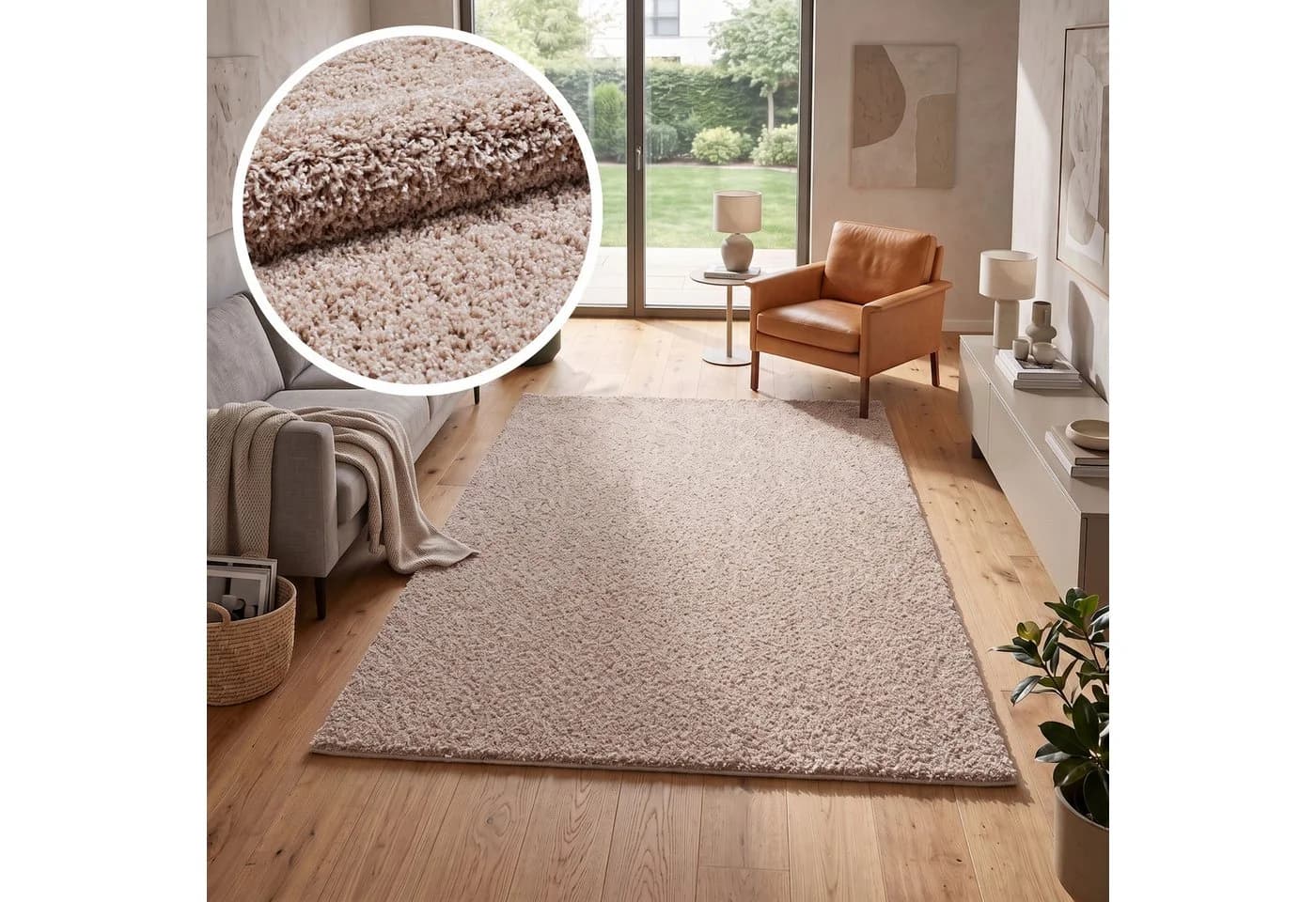 OTTO home Hochflor-Teppich Viva Shaggy Beige Skandinavisch - Bild 2