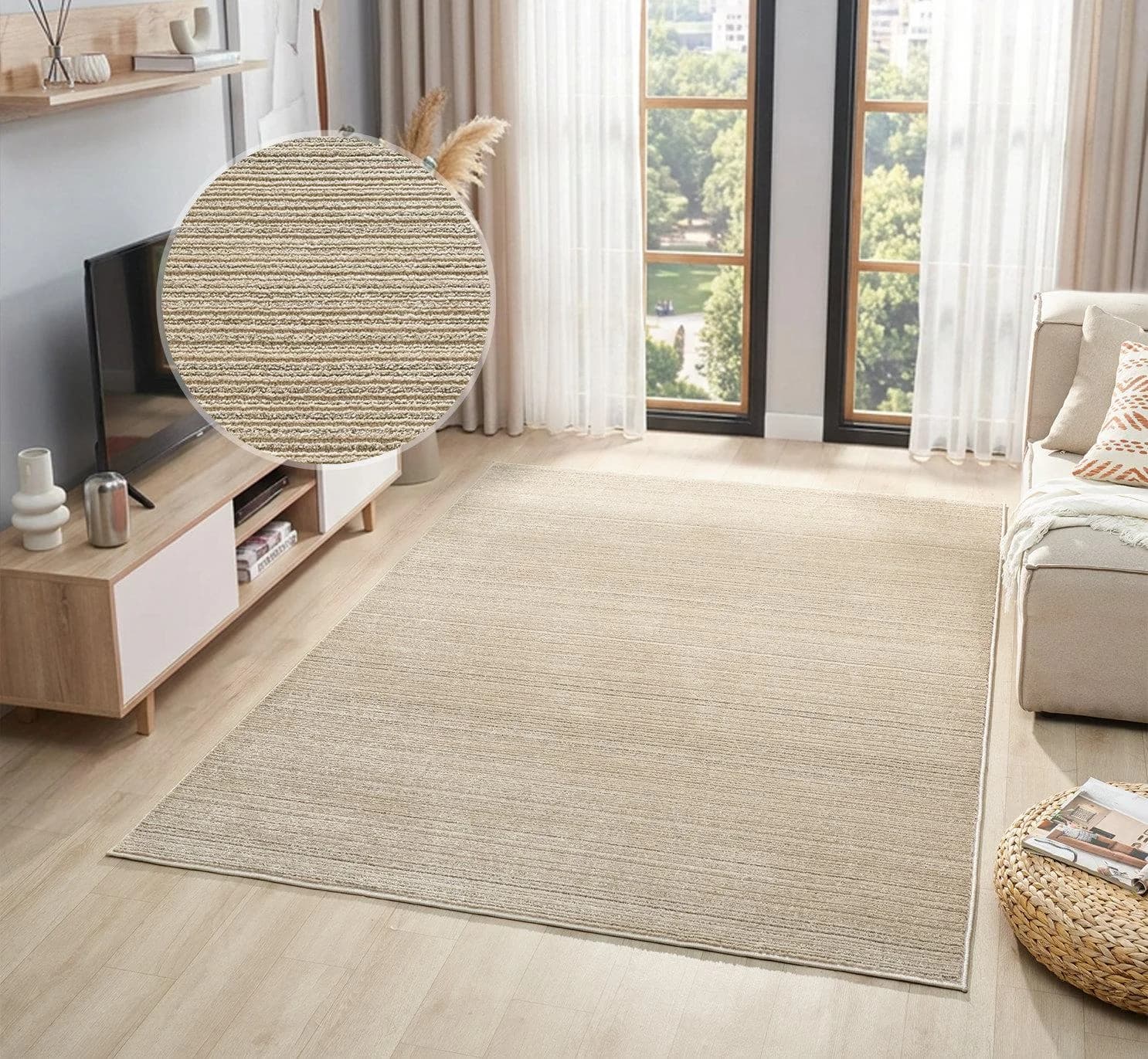 Teppich OTTO HOME Noolan Beige Hoch-Tief-Struktur Kunstfaser