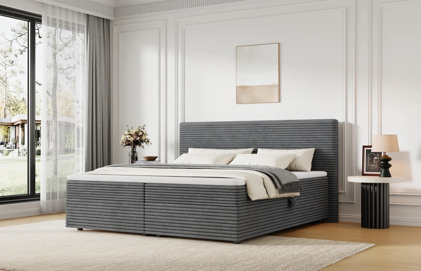 OTTO HOME ALVVIA Polsterbett mit Bettkasten und Matratze H3 grau