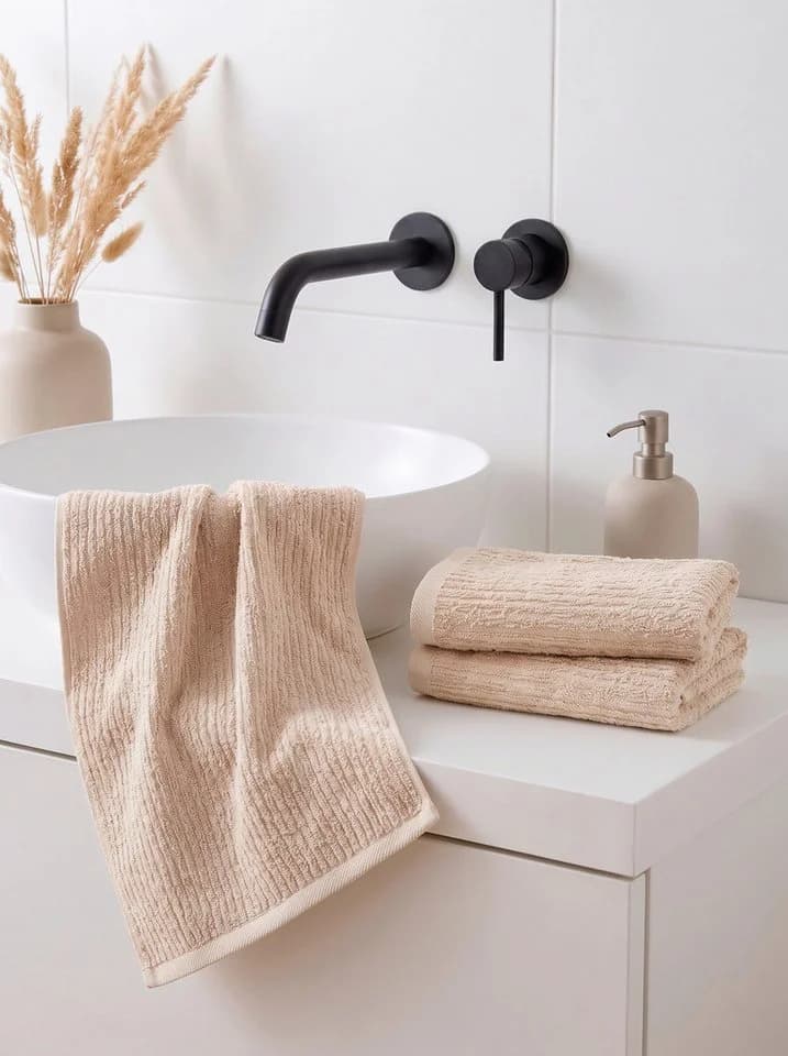 OTTO home Gästehandtücher Riva 3er-Set 30x50 cm Beige Webfrottier