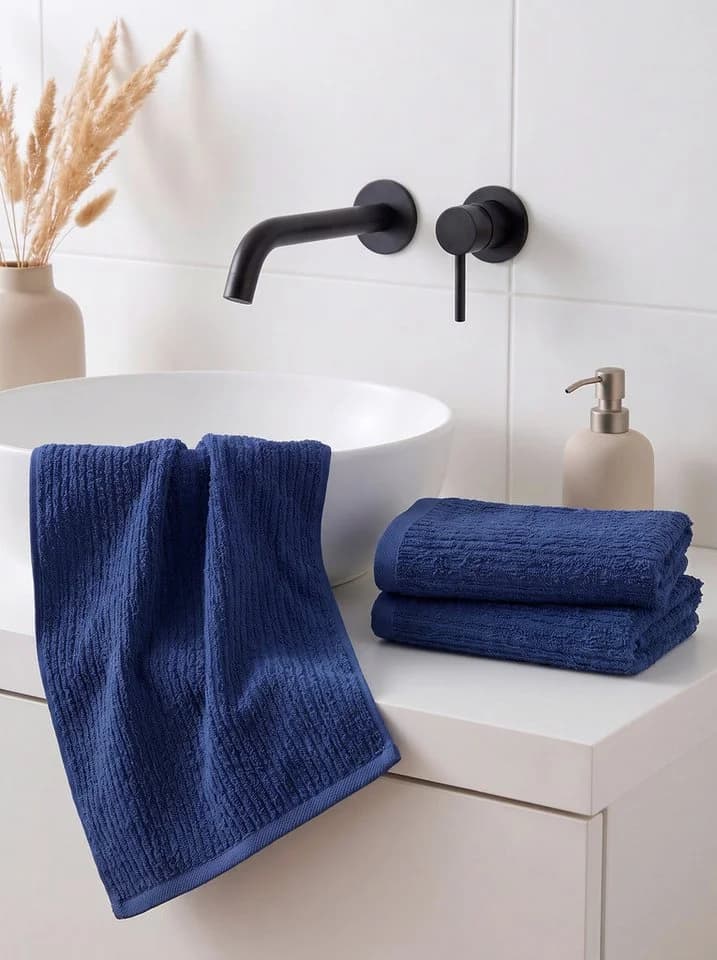 OTTO home Gästehandtücher Riva Blau 30x50 Premium 500g/m²