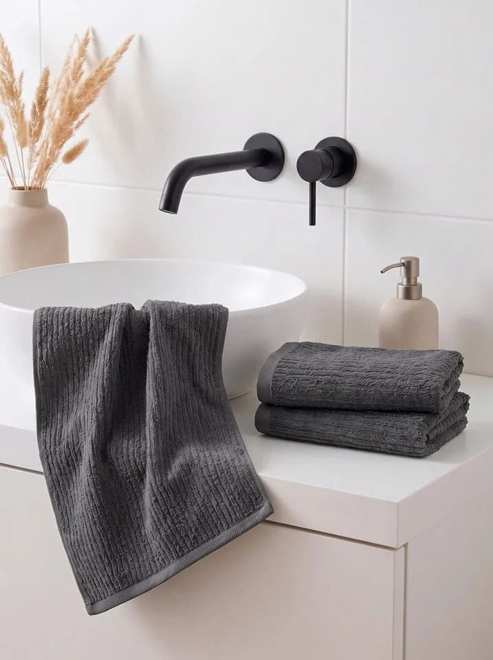 OTTO home Gästehandtücher Riva 30x50 cm 3er-Set Grau Webfrottier