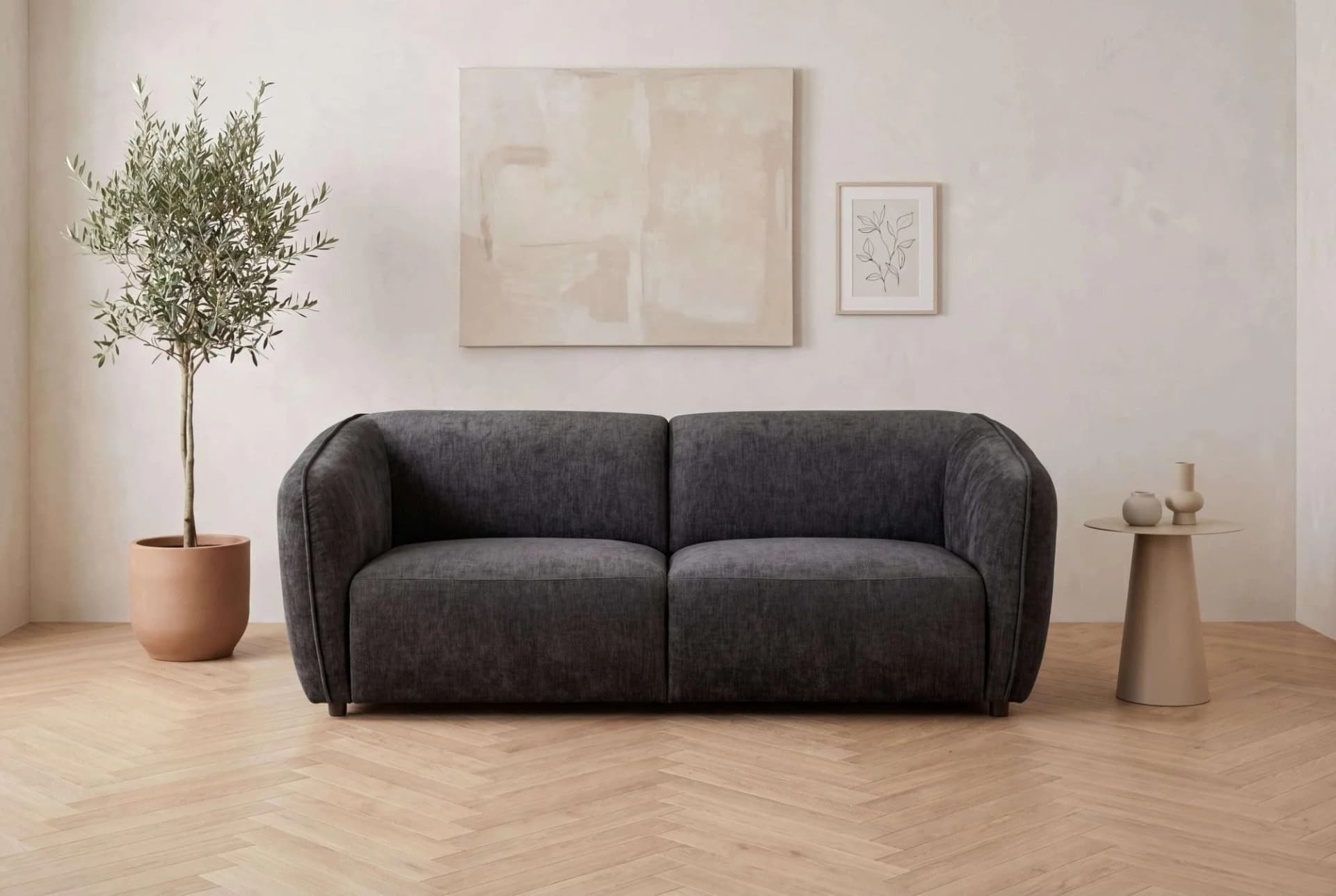 HOME AFFAIRE OSTRUP 3-Sitzer Sofa Chenille Graphit