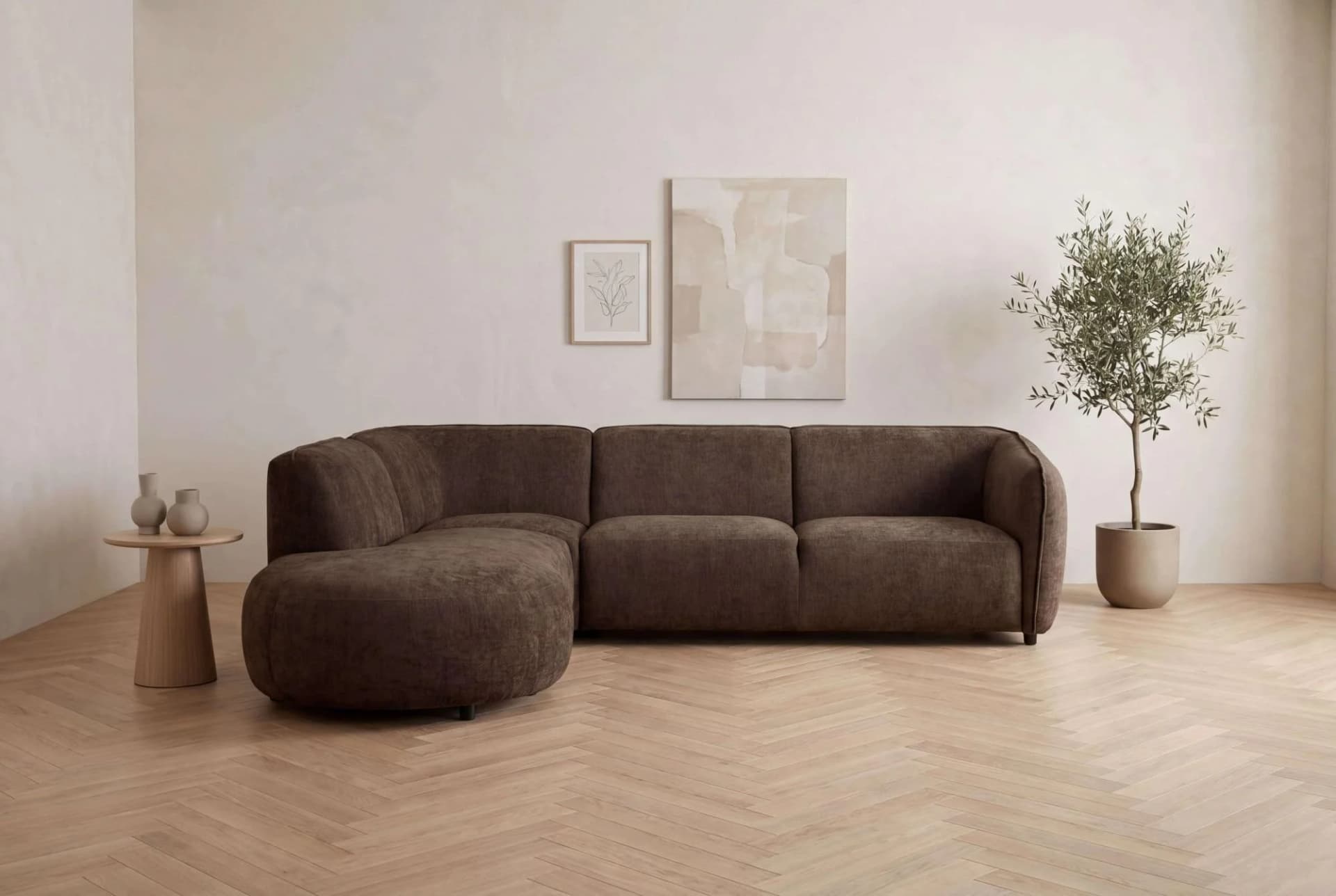 Home Affaire Ecksofa OSTRUP L-Form Braun Chenille