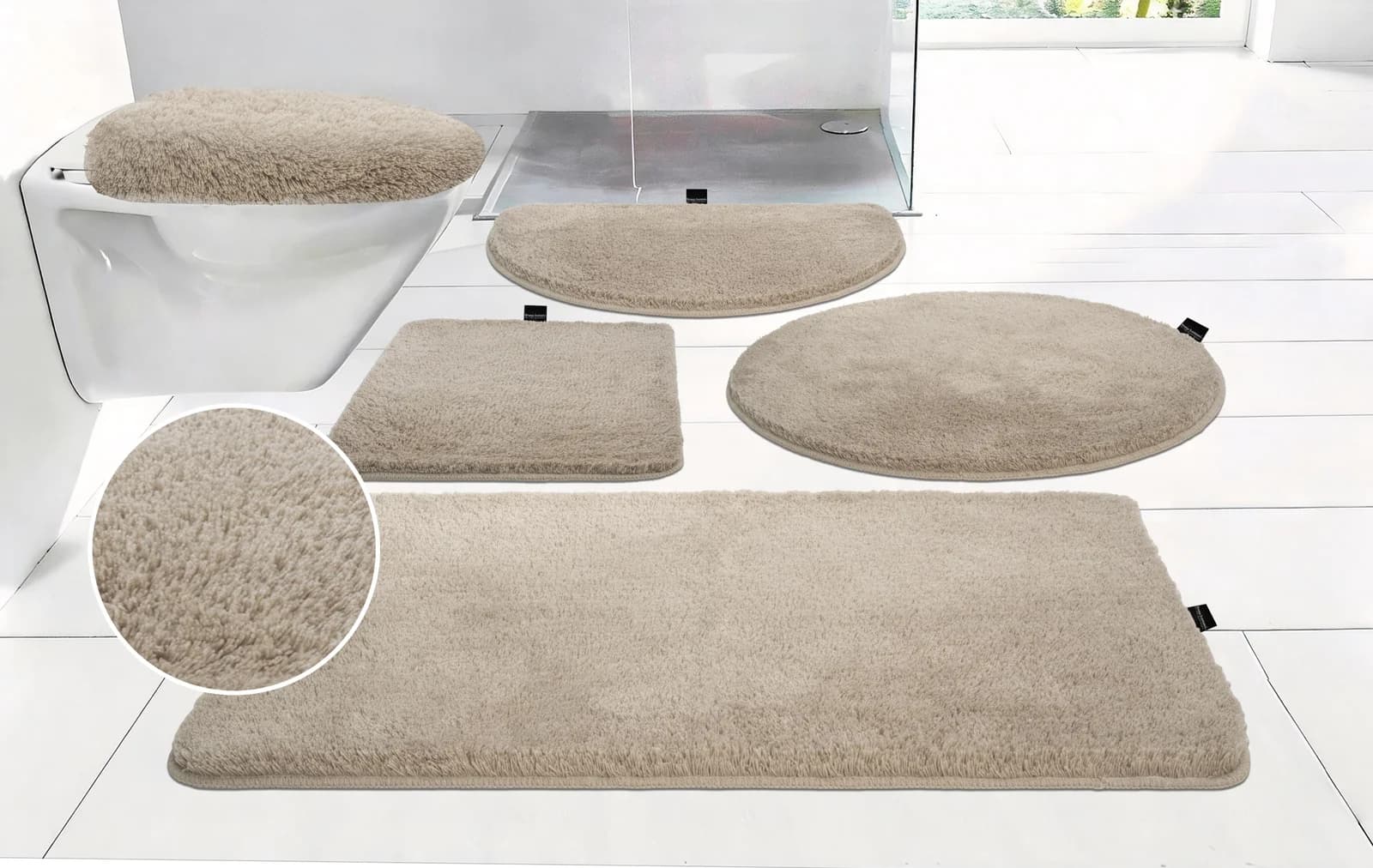 Bruno Banani Badematte Set Lana Taupe Polyacryl 3-teilig
