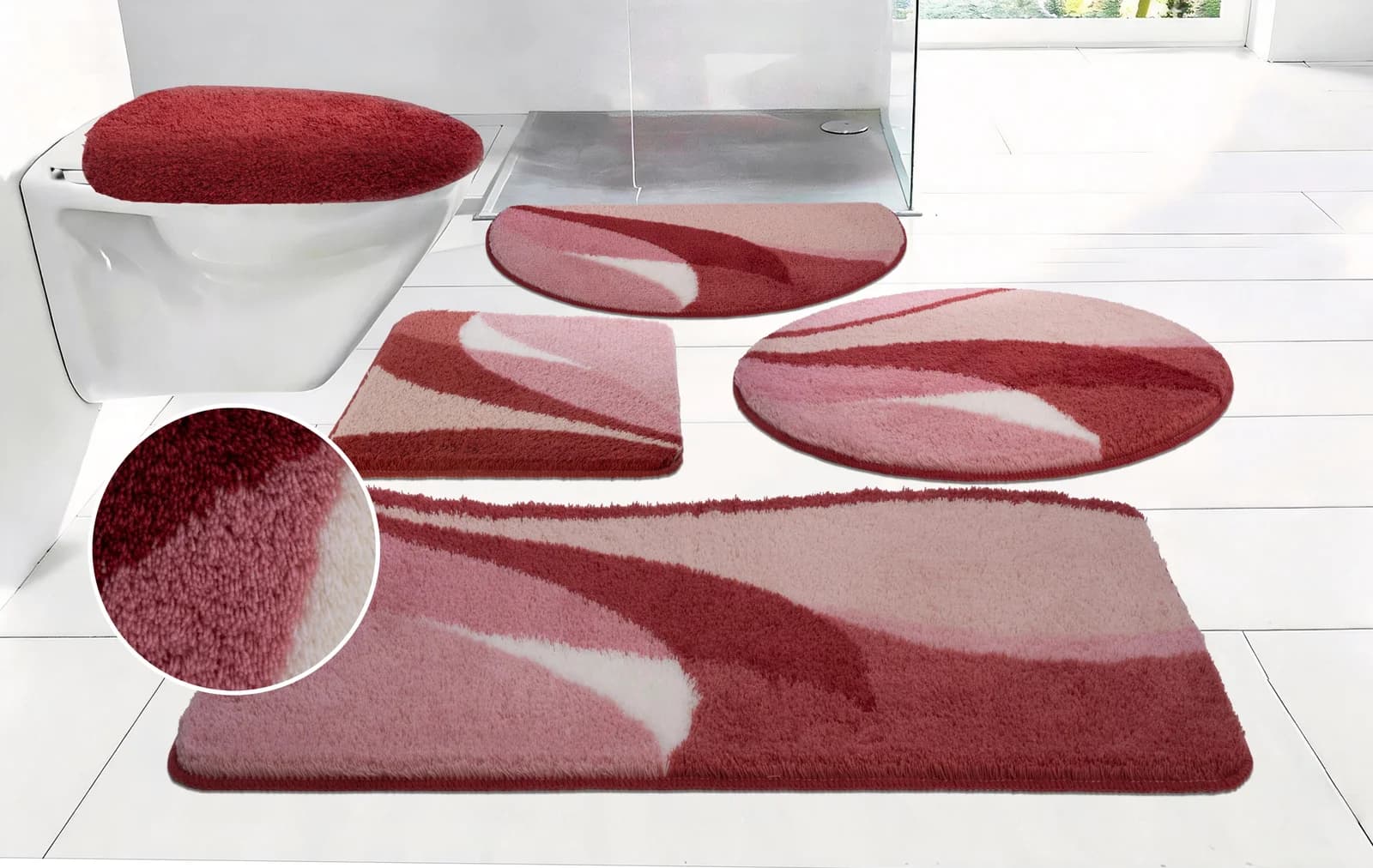 OTTO HOME Badematte Magnus Rosa Wellen-Muster