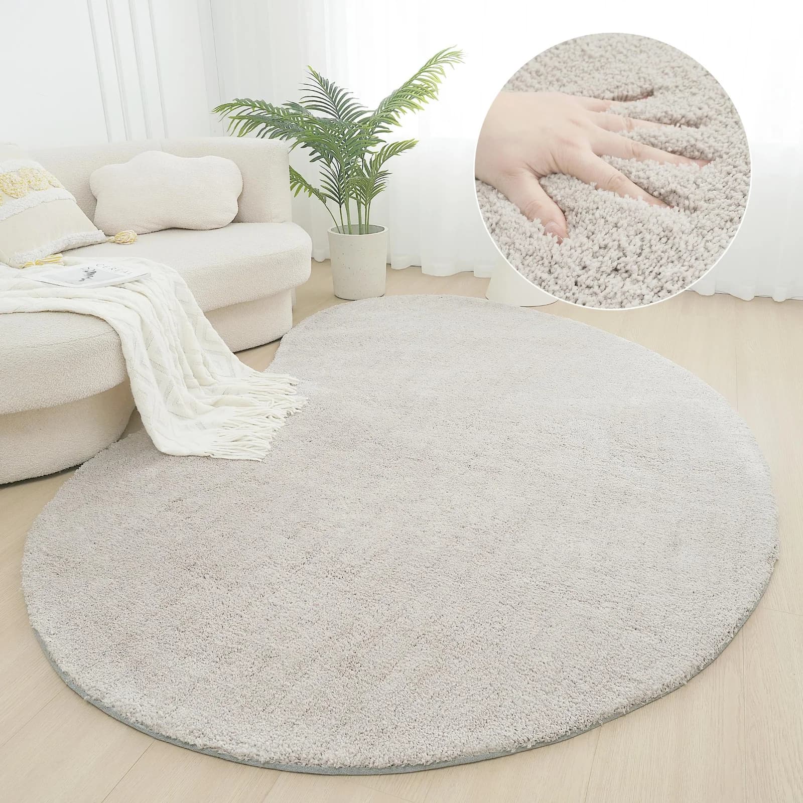 LeGer Home by Lena Gercke Hochflor-Teppich Halrum Grau U-Form