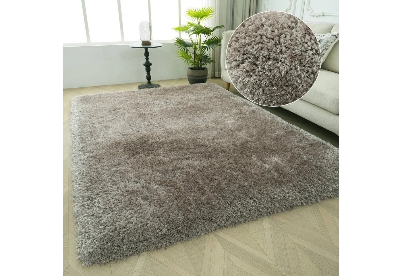 OTTO home Hochflor-Teppich Micro Exclusiv Braun Microfaser - Bild 2