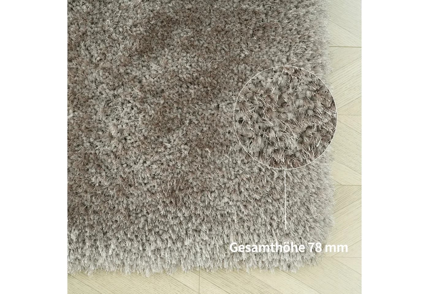 OTTO home Hochflor-Teppich Micro Exclusiv Braun Microfaser - Bild 4