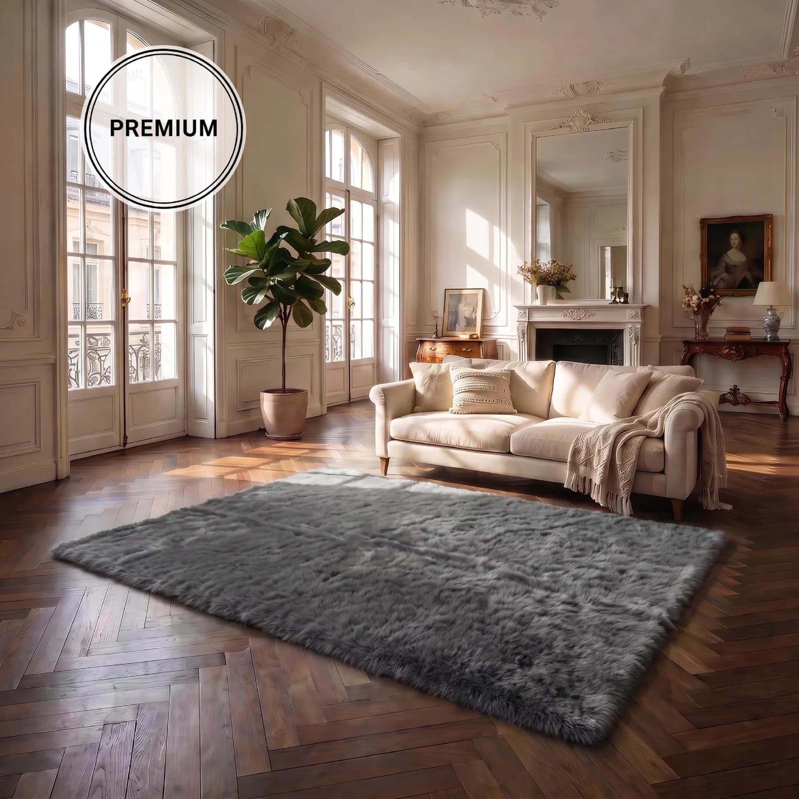 OTTO HOME Fellteppich Balu Anthrazit Kunstfell 60x90 cm