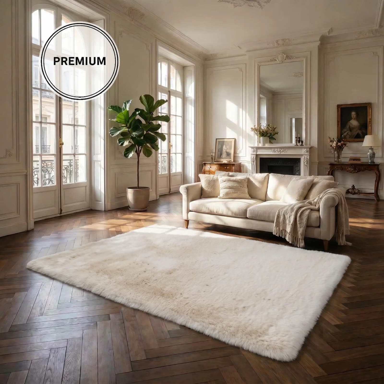OTTO HOME Fellteppich Balu Kunstfell Creme-Weiß
