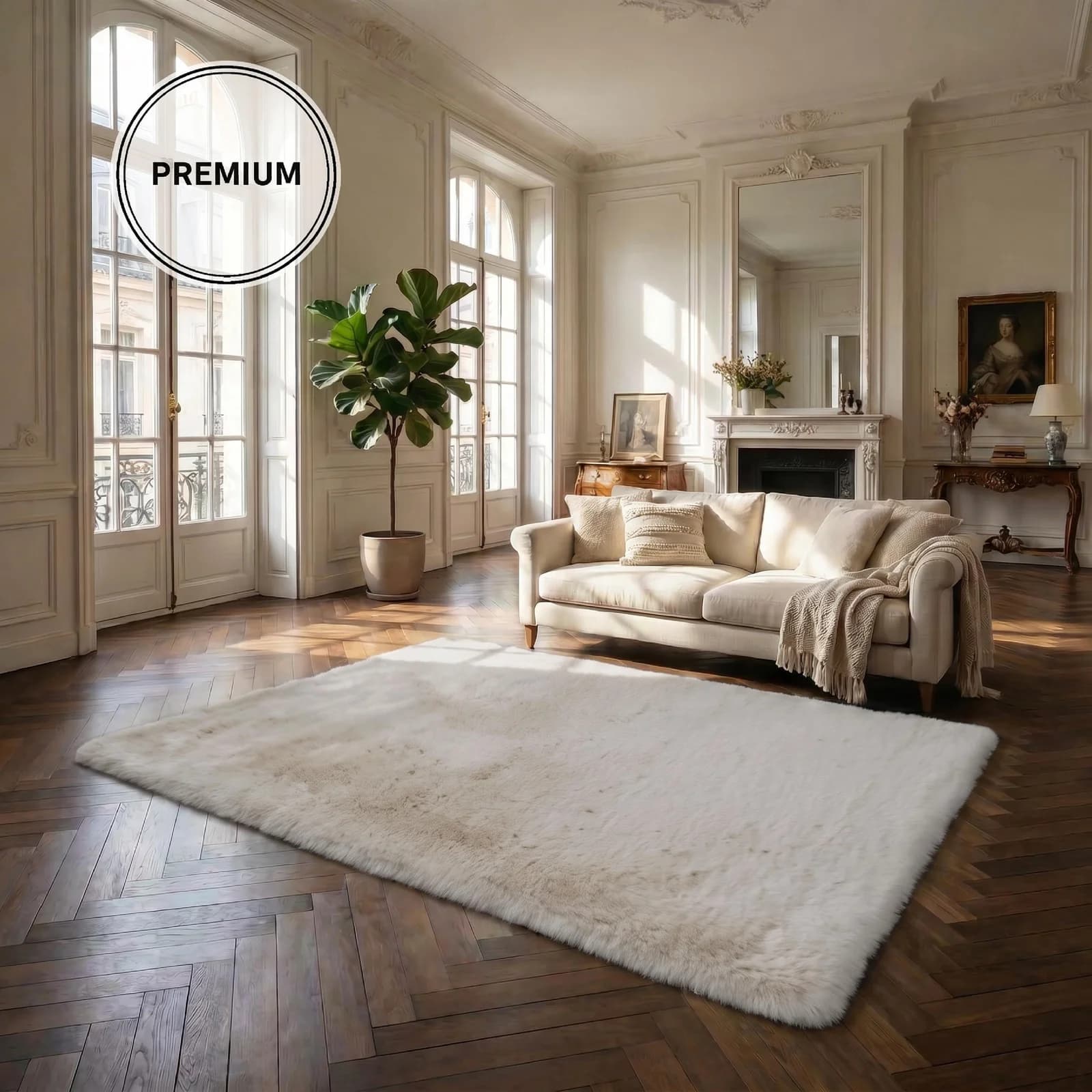 OTTO HOME Fellteppich Balu Beige Kunstfell rechteckig
