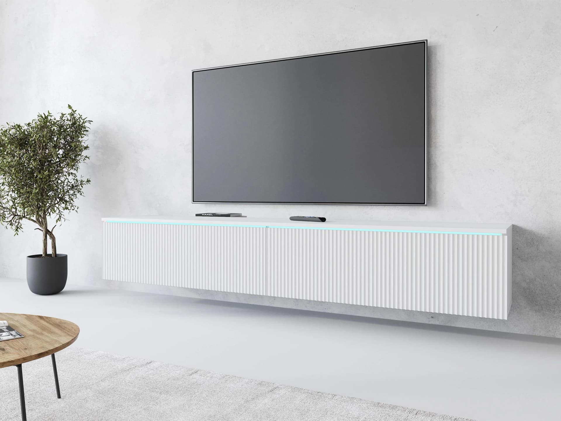 HOME AFFAIRE Lowboard Vera Weiß mit LED-Beleuchtung