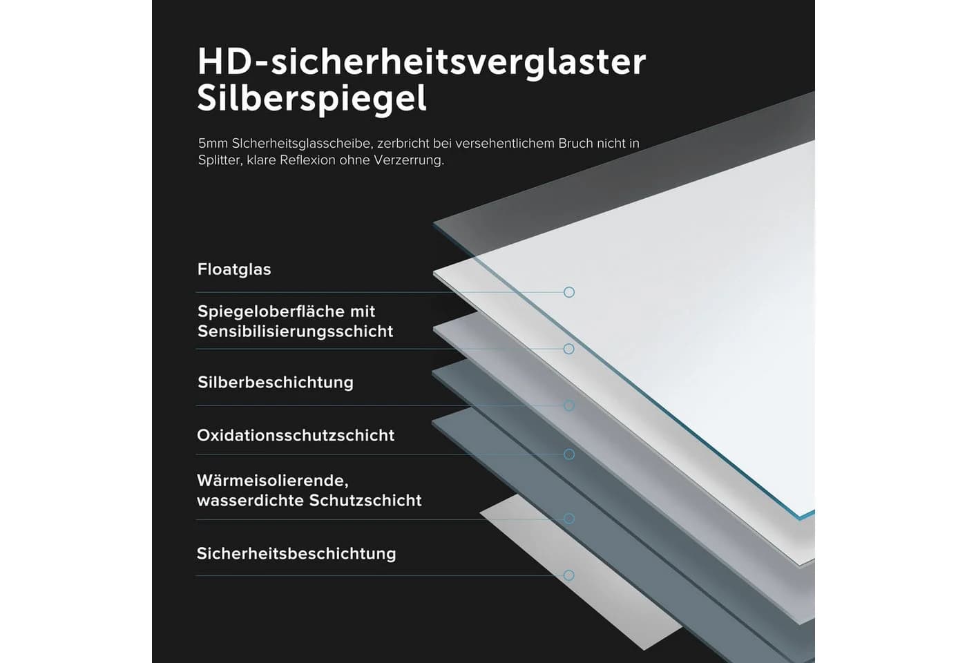 doporro Spiegelschrank Wandschrank Wandspiegel Weiß/Anthrazit - Bild 5