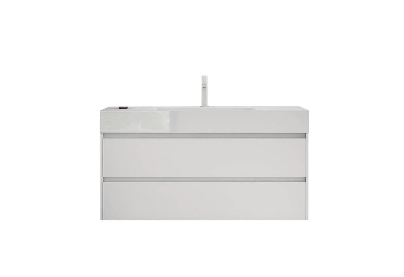 doporro Badmöbel-Set Badezimmer Waschbecken Waschtisch Deep Matt Weiß - Bild 2