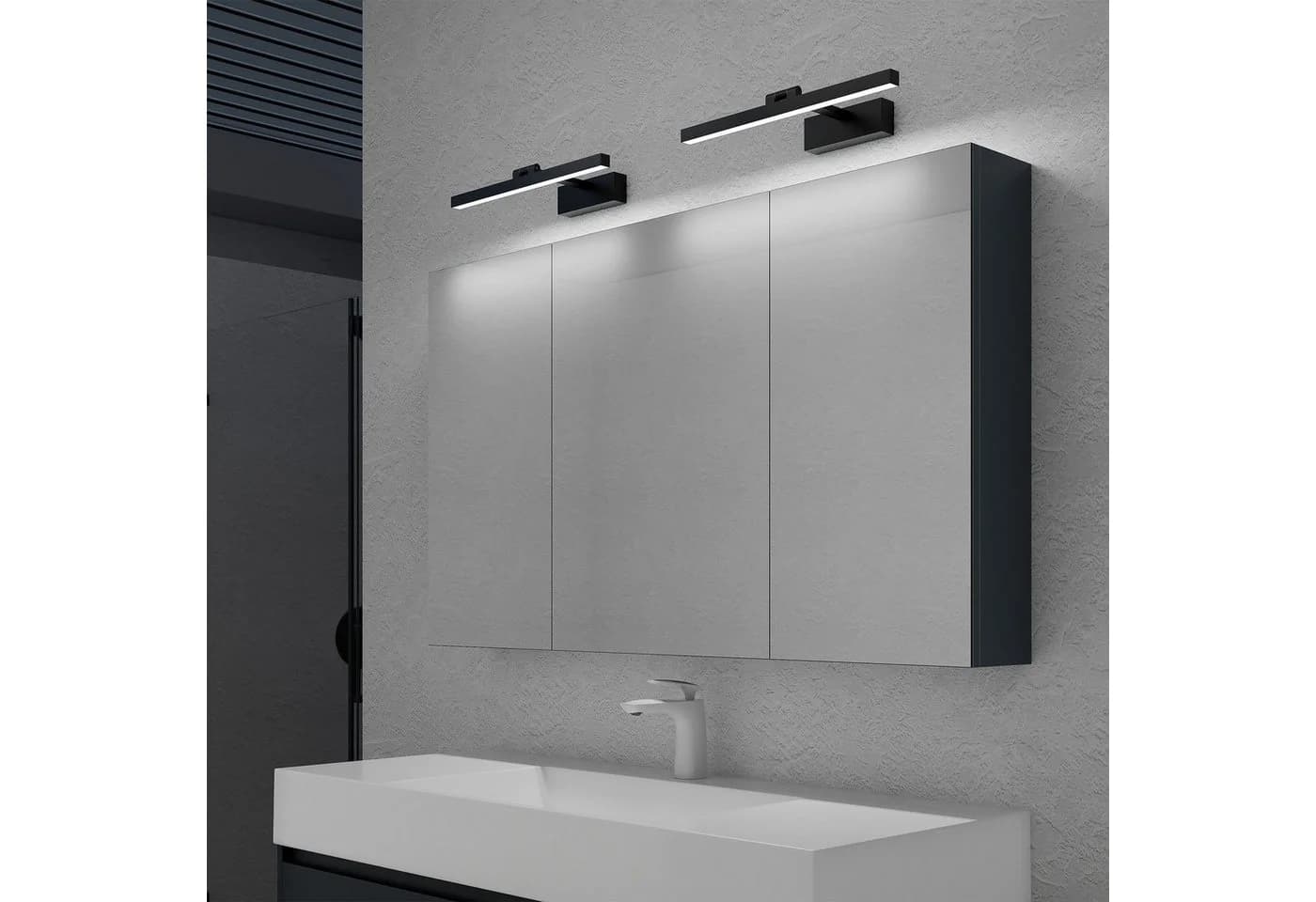 doporro Spiegelschrank mit LED-Beleuchtung Anthrazit Matt