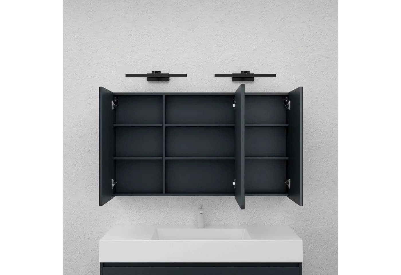 doporro Spiegelschrank mit LED-Beleuchtung Anthrazit Matt - Bild 4