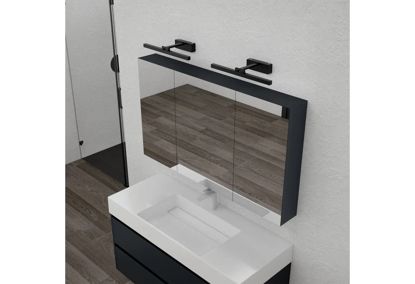 doporro Spiegelschrank mit LED-Beleuchtung Anthrazit Matt - Bild 5