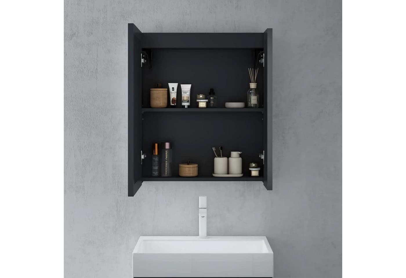 doporro Spiegelschrank mit LED-Beleuchtung Weiß/Anthrazit - Bild 4