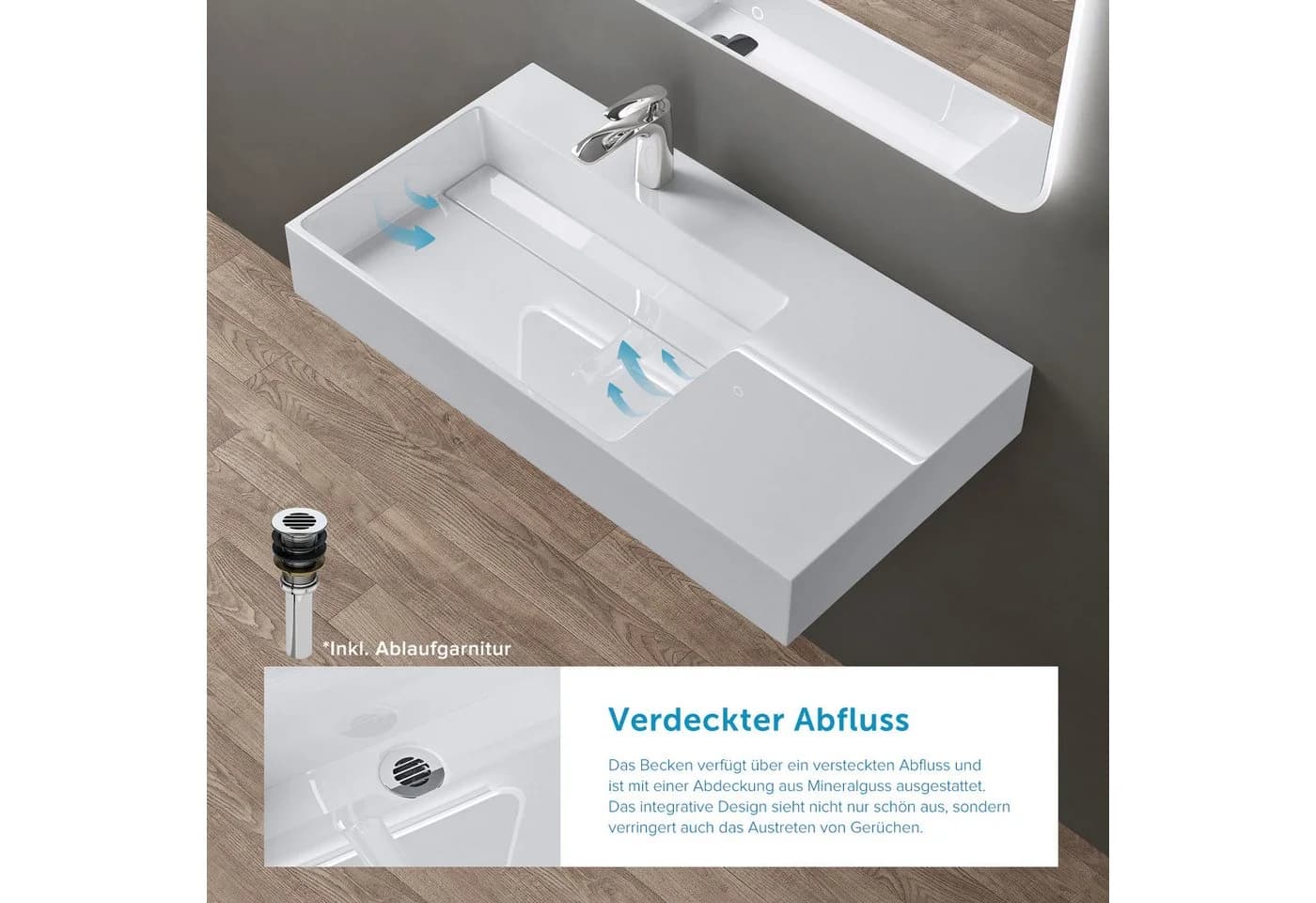 doporro Aufsatzwaschbecken Colossum12 Weiß Mineralguss - Bild 4