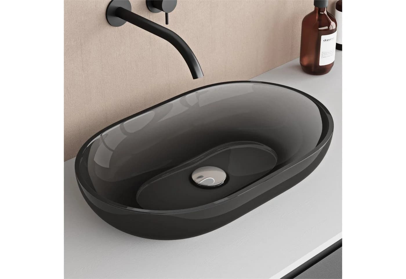 doporro Aufsatzwaschbecken Gussmarmor Grau Colossum808